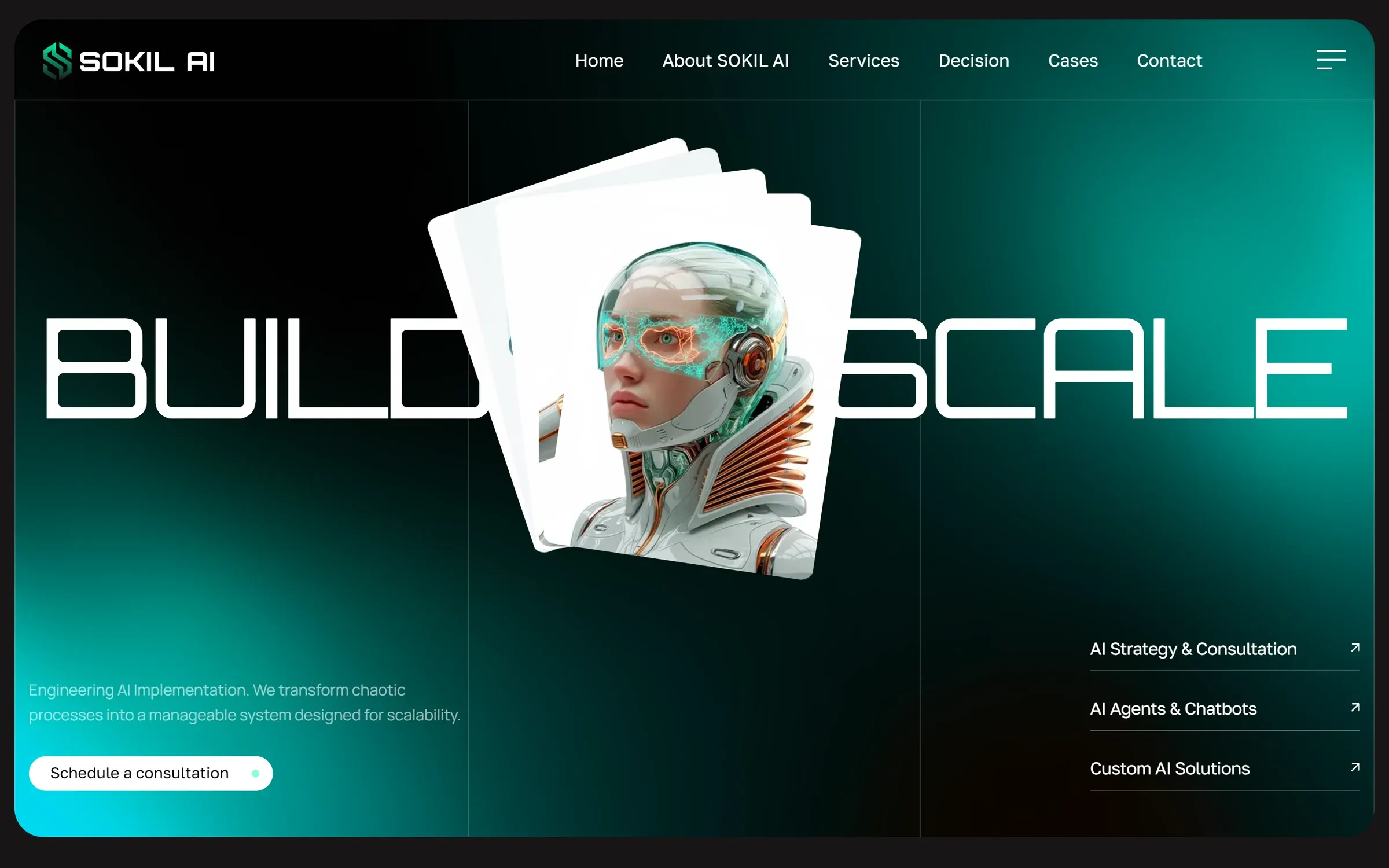 Sokil AI website, first screen